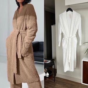 Aritzia The Group By Babaton White Retreat Textured Cozy Belted Robe/ Cardigan